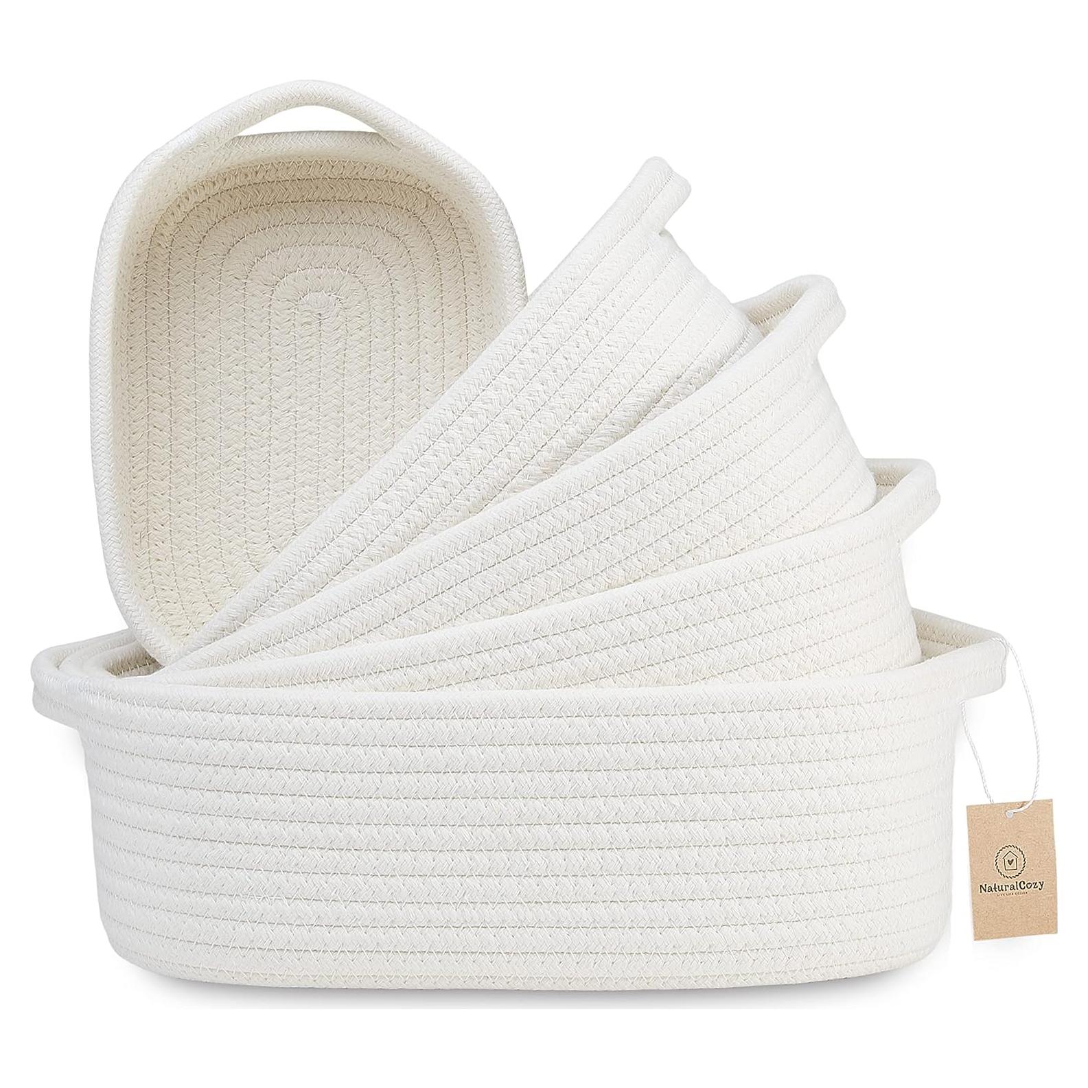 Juego de 5 Cestas de Almacenamiento NaturalCozy - Algodón 100%