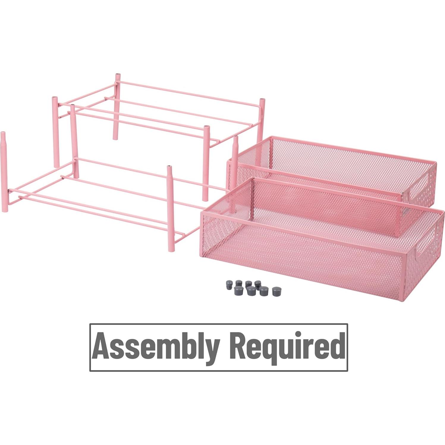 Organizador de Oficina Rosa Mind Reader, Malla de Metal, 20.3x31.8x28.6 cm