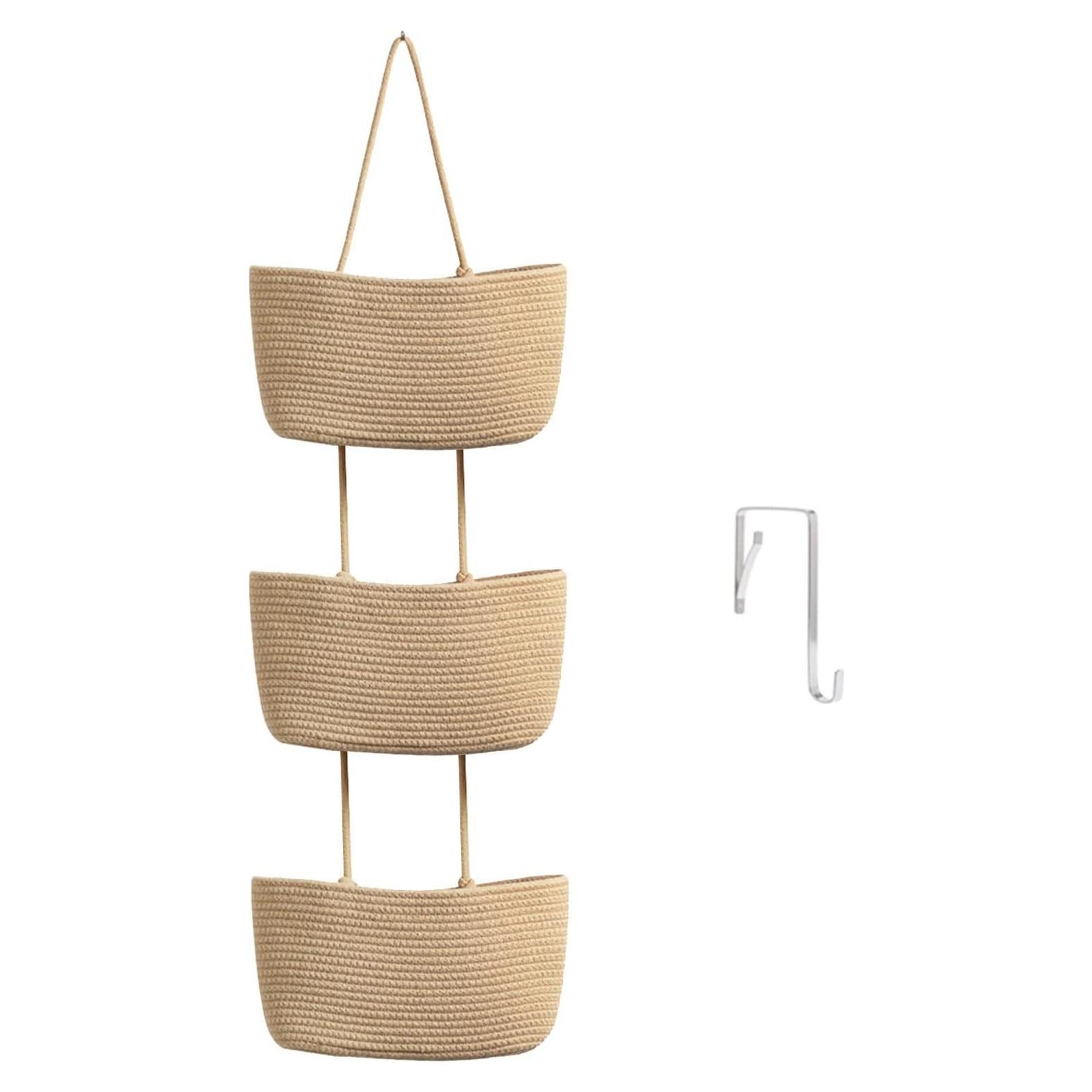 Canasta Colgante TeoKJ de Algodón Yute 3 Niveles 1.1 kg
