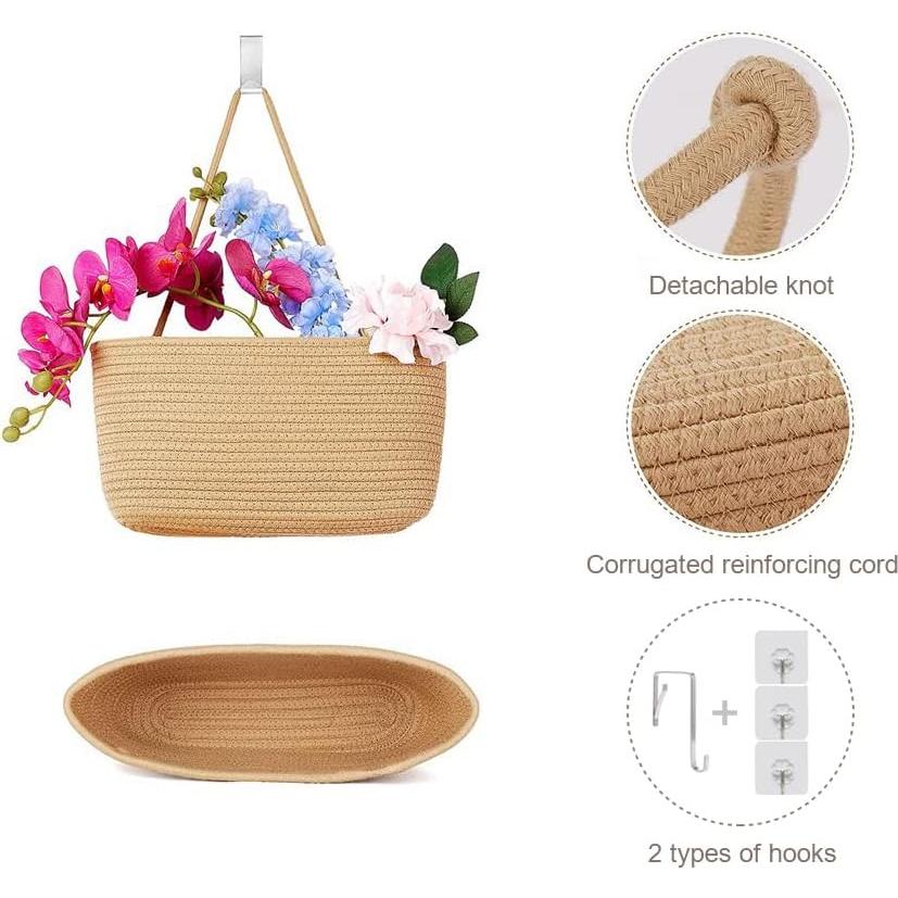 Canasta Colgante TeoKJ de Algodón Yute 3 Niveles 1.1 kg
