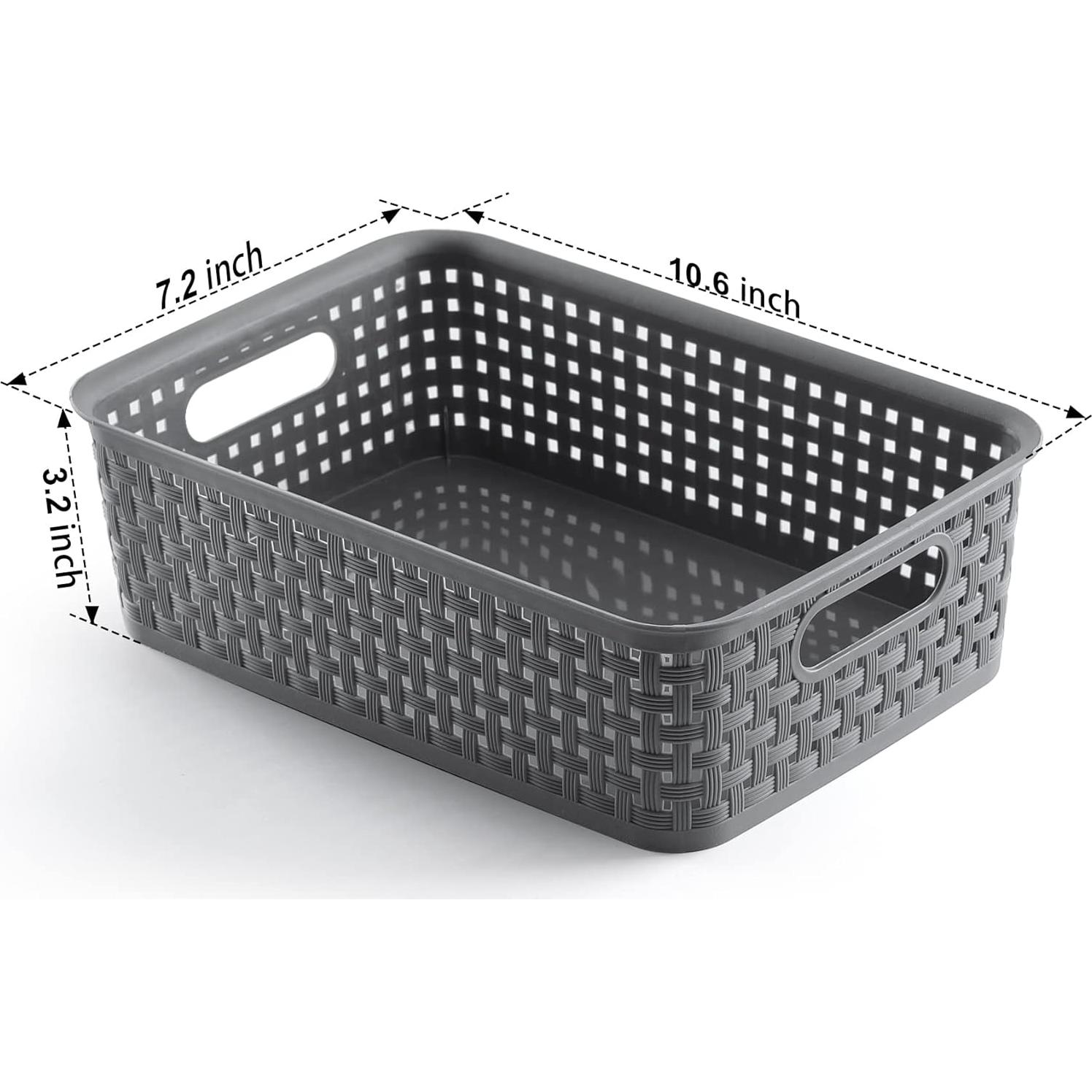 Cestas de Almacenamiento Plástico NETANY 12 Piezas 26.9x18.3cm