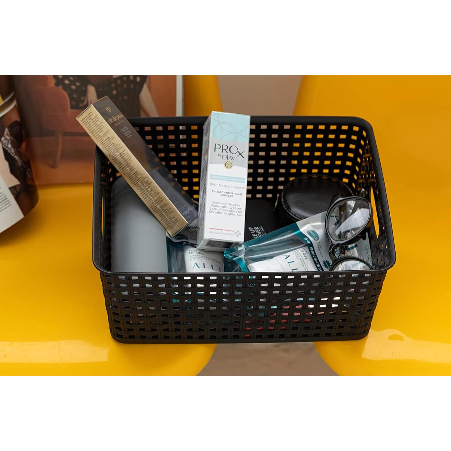 Cestas de Almacenamiento Plástico Esliter 29x22x11 cm - Paquete de 4