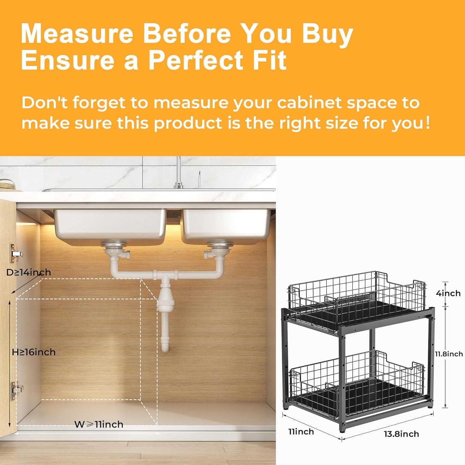 Organizador Bajo Fregadero SILUB 2 Niveles Ajustable 35.1x28x40.1 cm