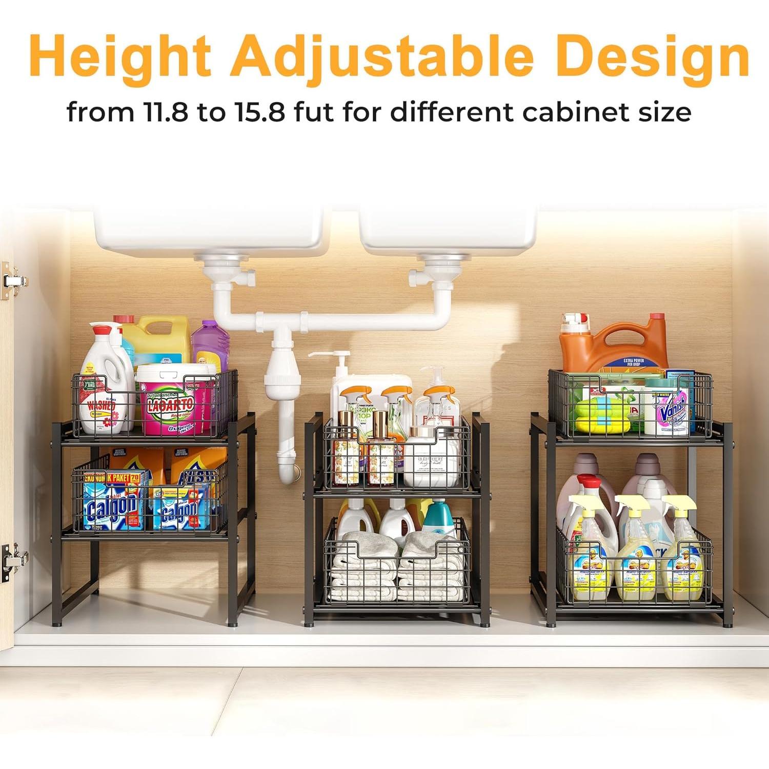 Organizador Bajo Fregadero SILUB 2 Niveles Ajustable 35.1x28x40.1 cm