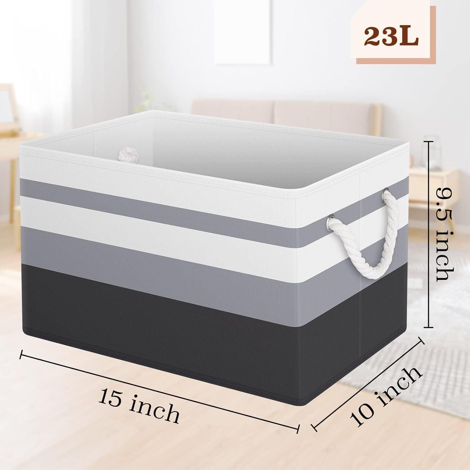 Cesta de Almacenamiento Plegable 3 Unidades Gris Gradiente