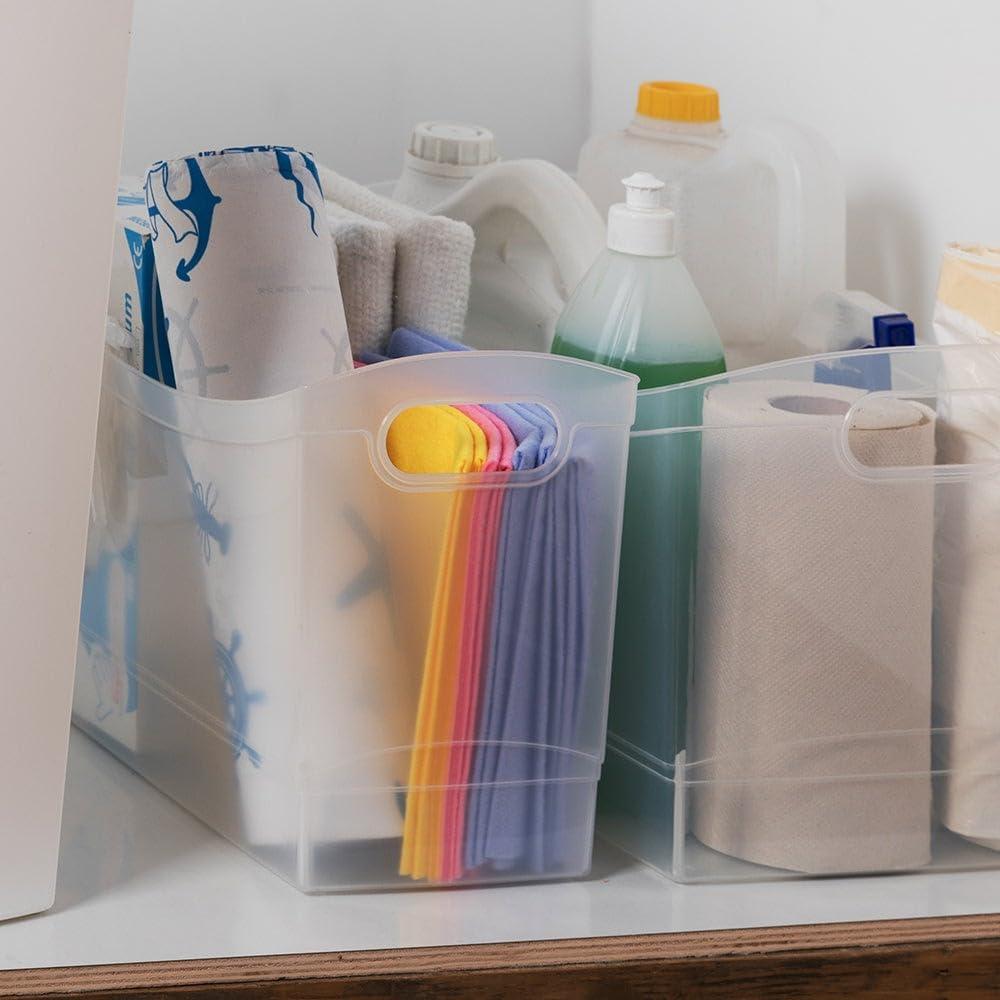 Contenedor de Almacenamiento Estrecho 33x23x15 cm - Juego de 2 - Transparente