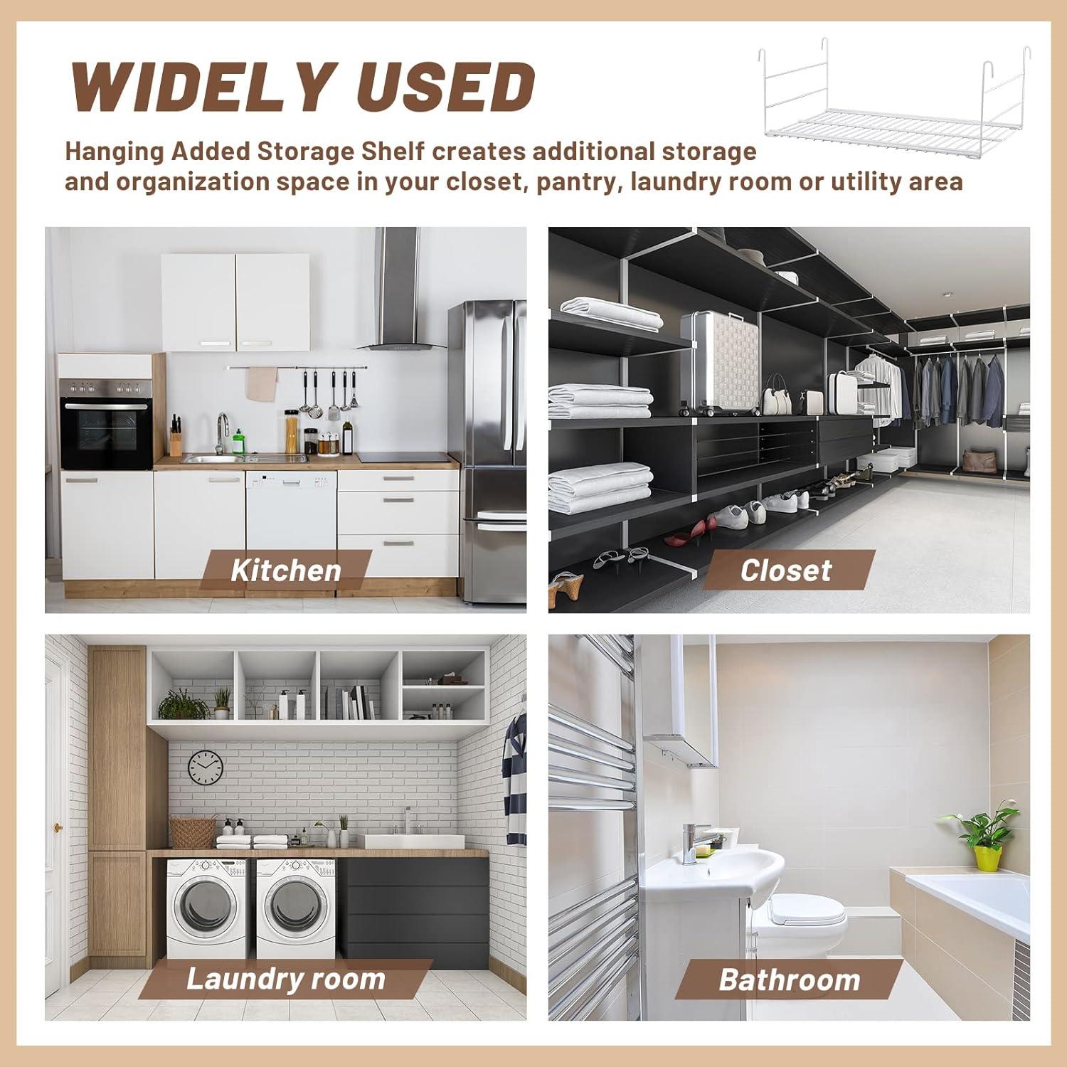 Organizador de Estante Colgante Amylove 4 Piezas Blanco 37.3 cm