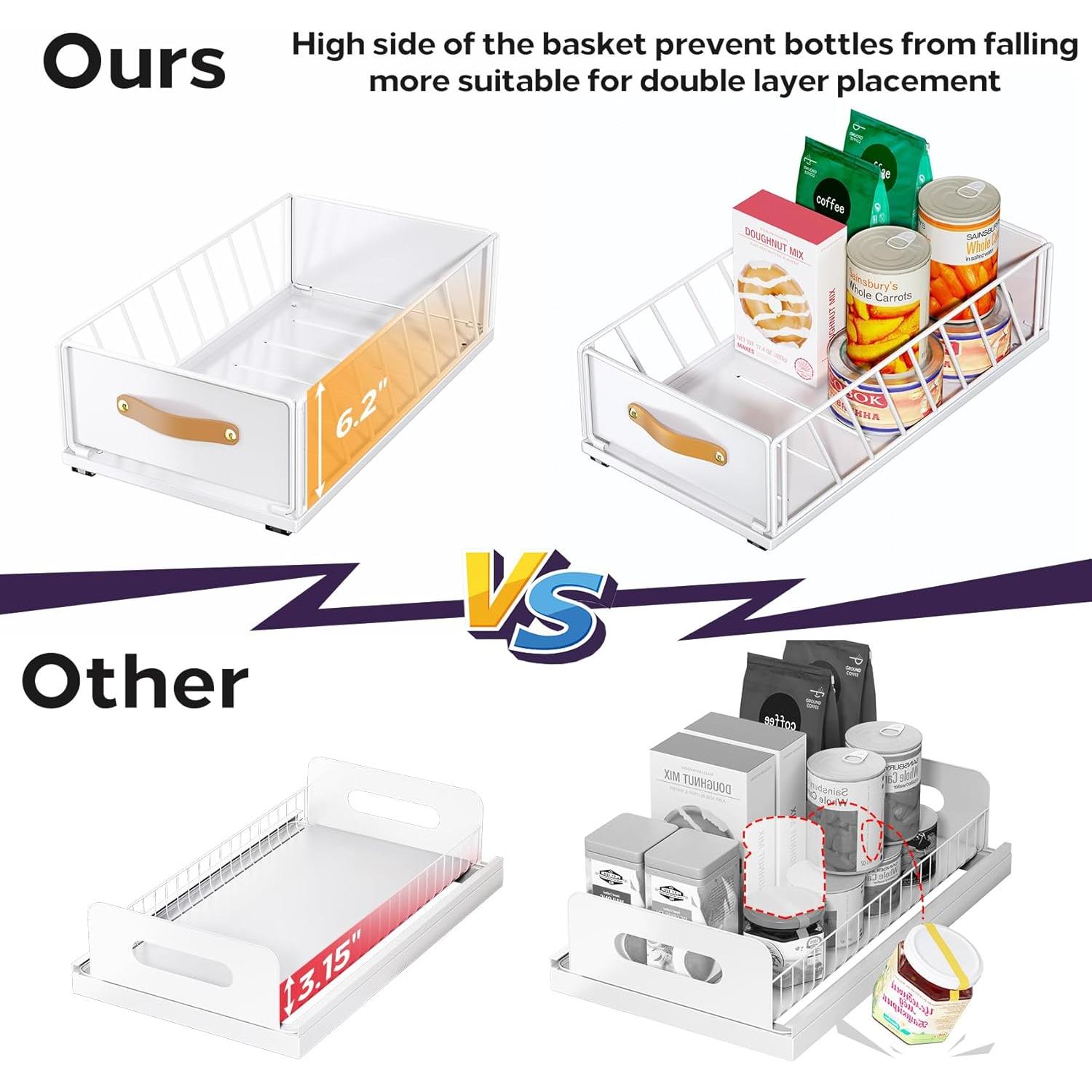 Organizador Extraíble Kitstorack 30x40 cm Blanco para Gabinete