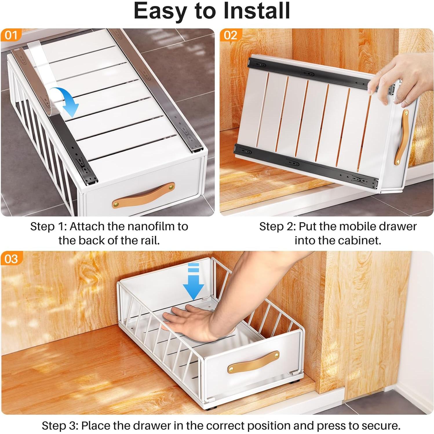 Organizador Extraíble Kitstorack 30x40 cm Blanco para Gabinete