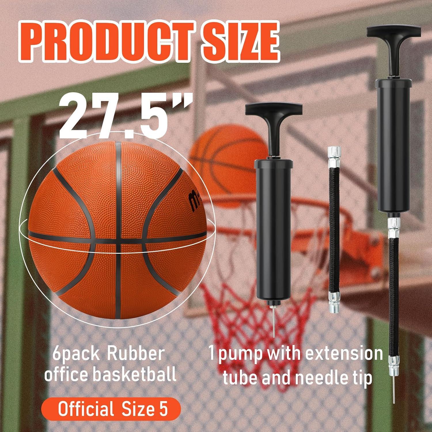 Balones de Baloncesto Wettarn 6 Pcs Tamaño 5 con Bomba