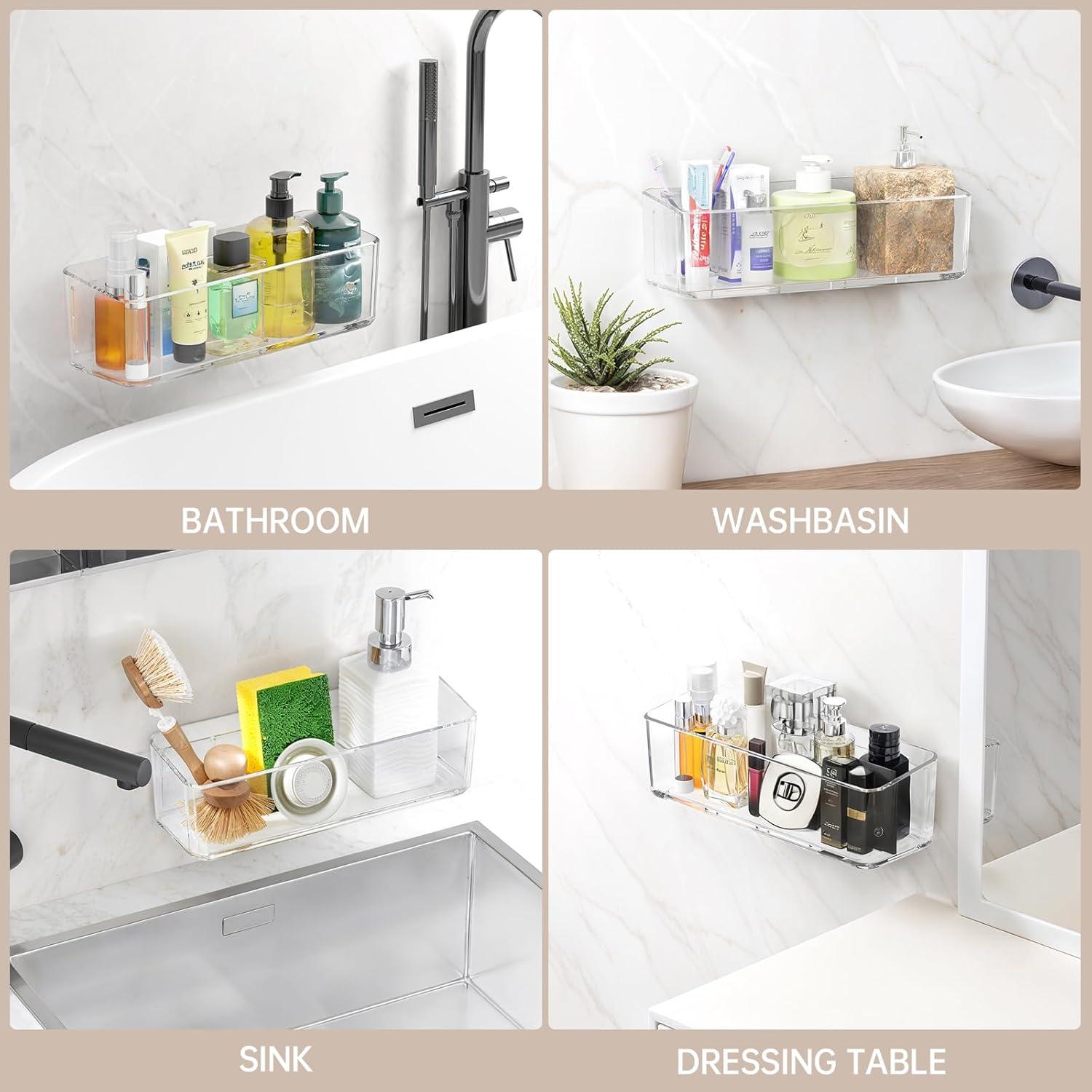 Estante de Ducha PAVSTINE 2 Pcs Autoadhesivo 30x10 cm