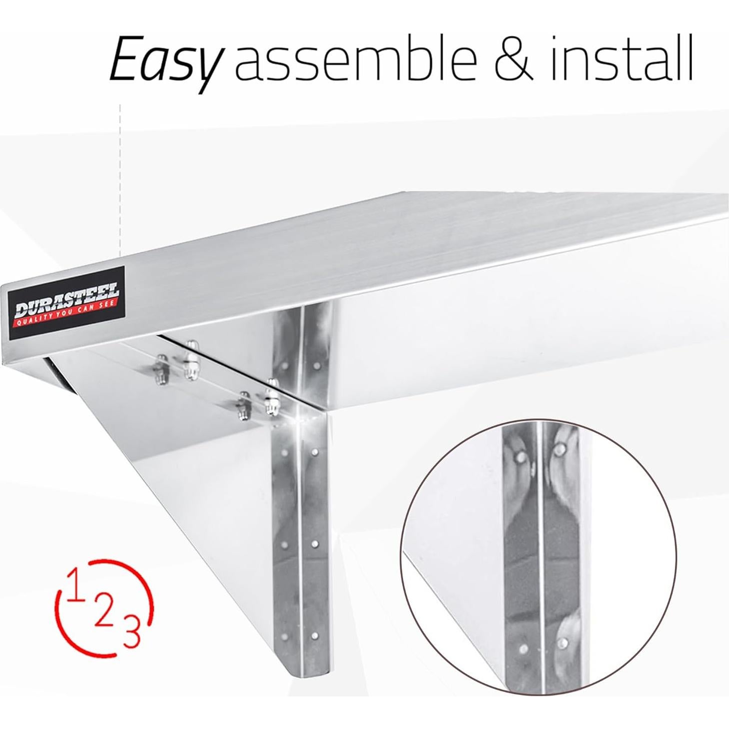 Estante de Pared DuraSteel de Acero Inoxidable 61x30.5 cm