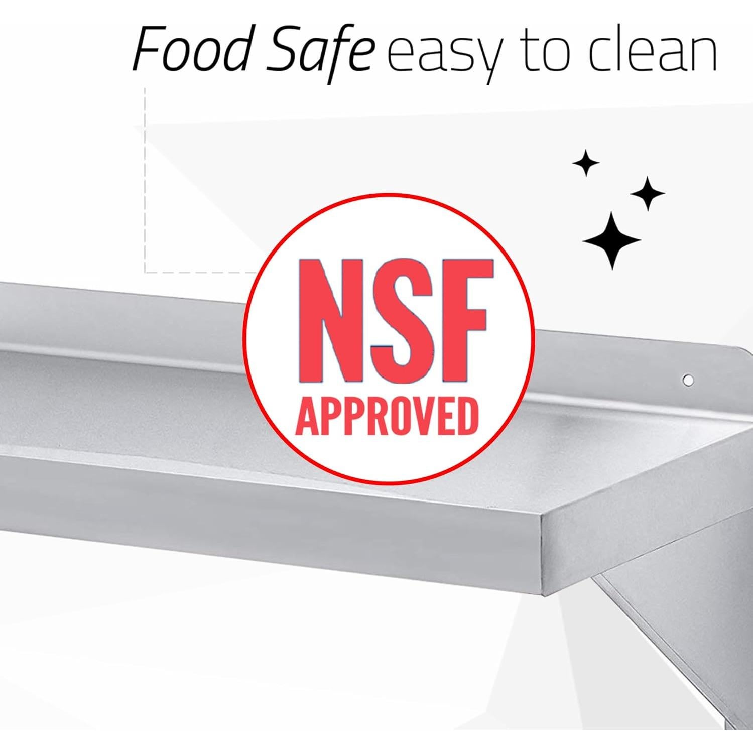 Estante de Pared DuraSteel de Acero Inoxidable 61x30.5 cm