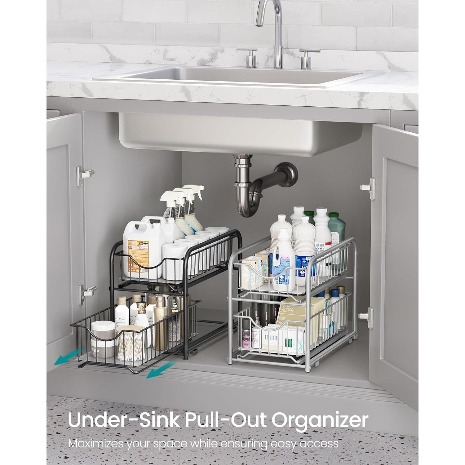 Organizador Bajo Fregadero SONGMICS 2 Niveles Ajustable Negro