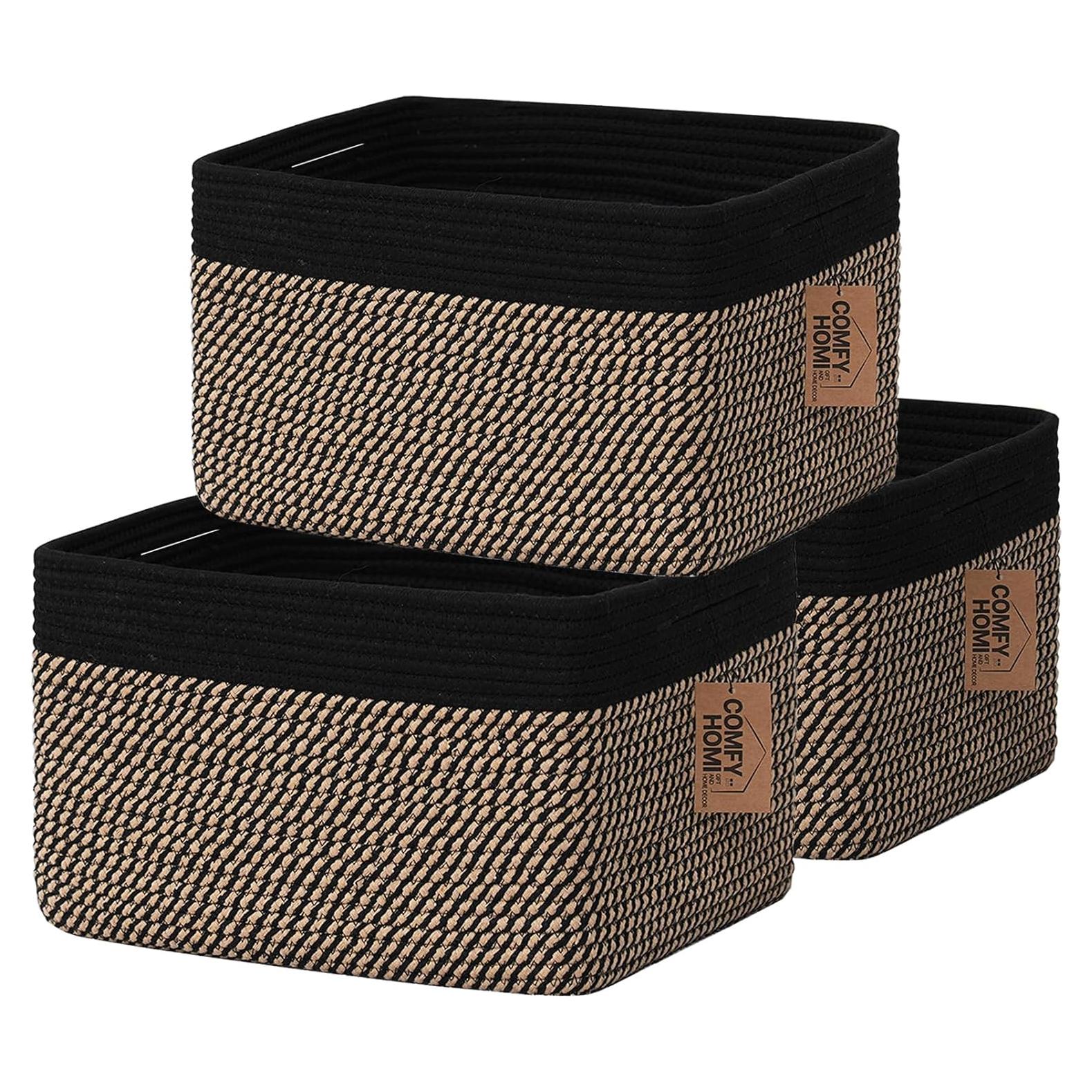 Cesta de Almacenamiento de Cuerda de Algodón COMFY-HOMI 3 Piezas