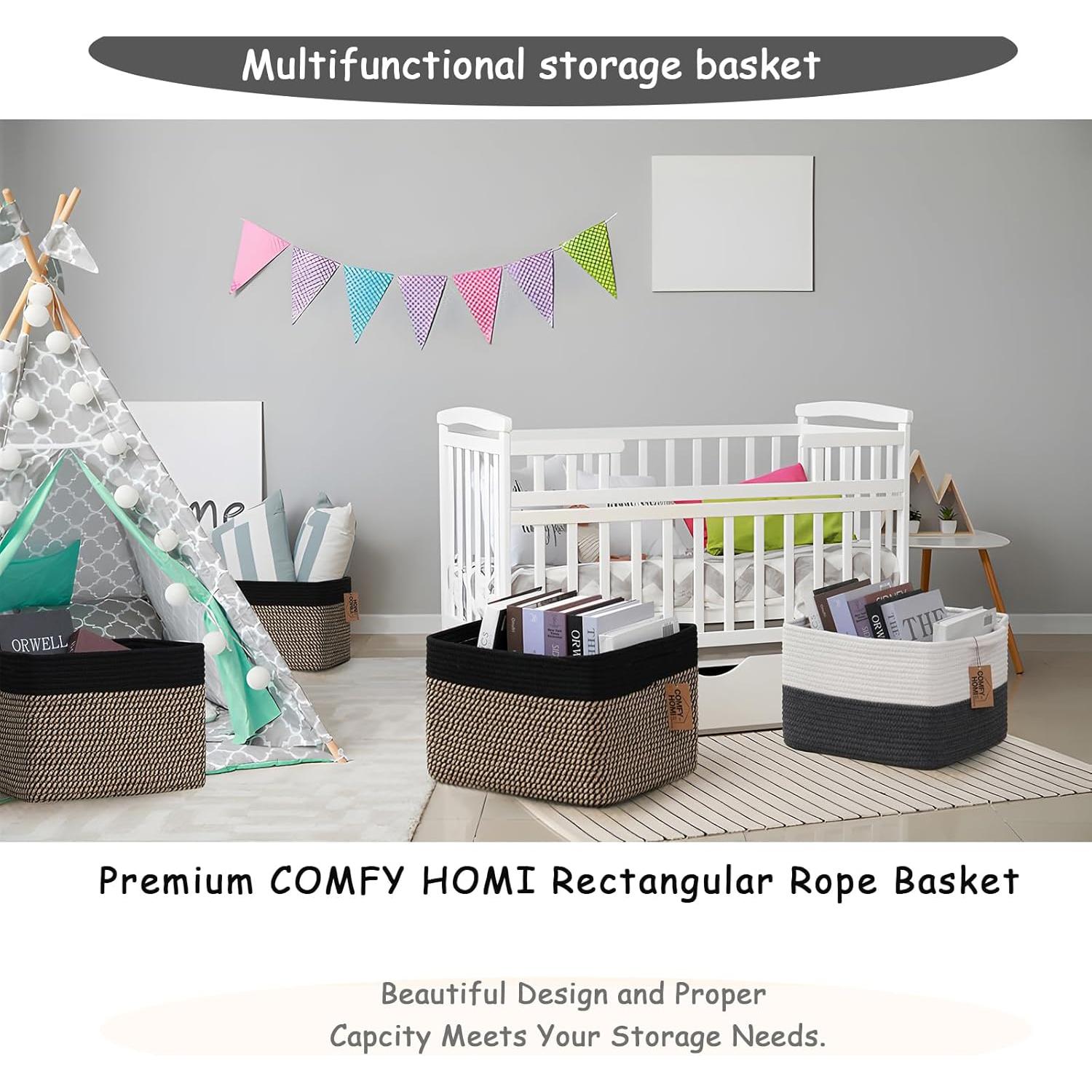 Cesta de Almacenamiento de Cuerda de Algodón COMFY-HOMI 3 Piezas