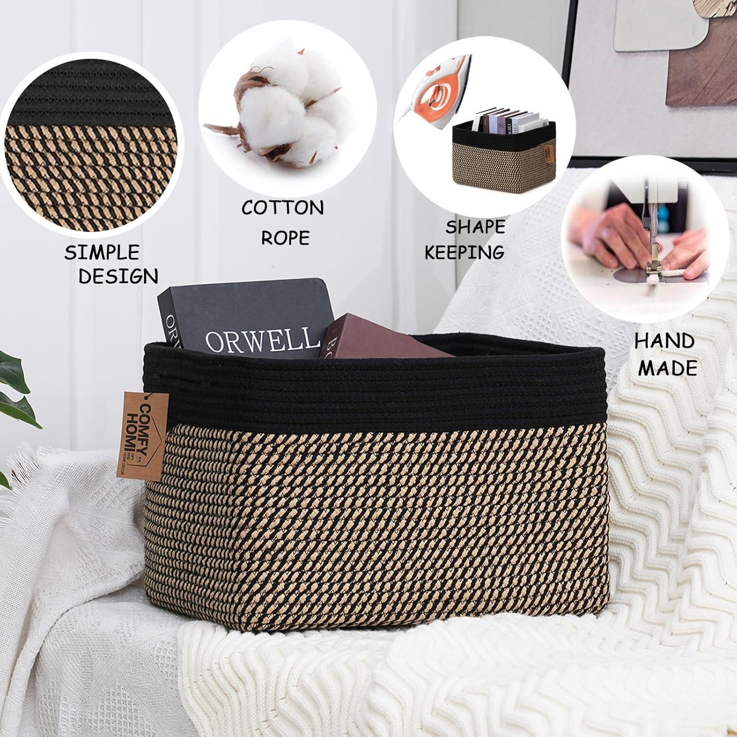 Cesta de Almacenamiento de Cuerda de Algodón COMFY-HOMI 3 Piezas