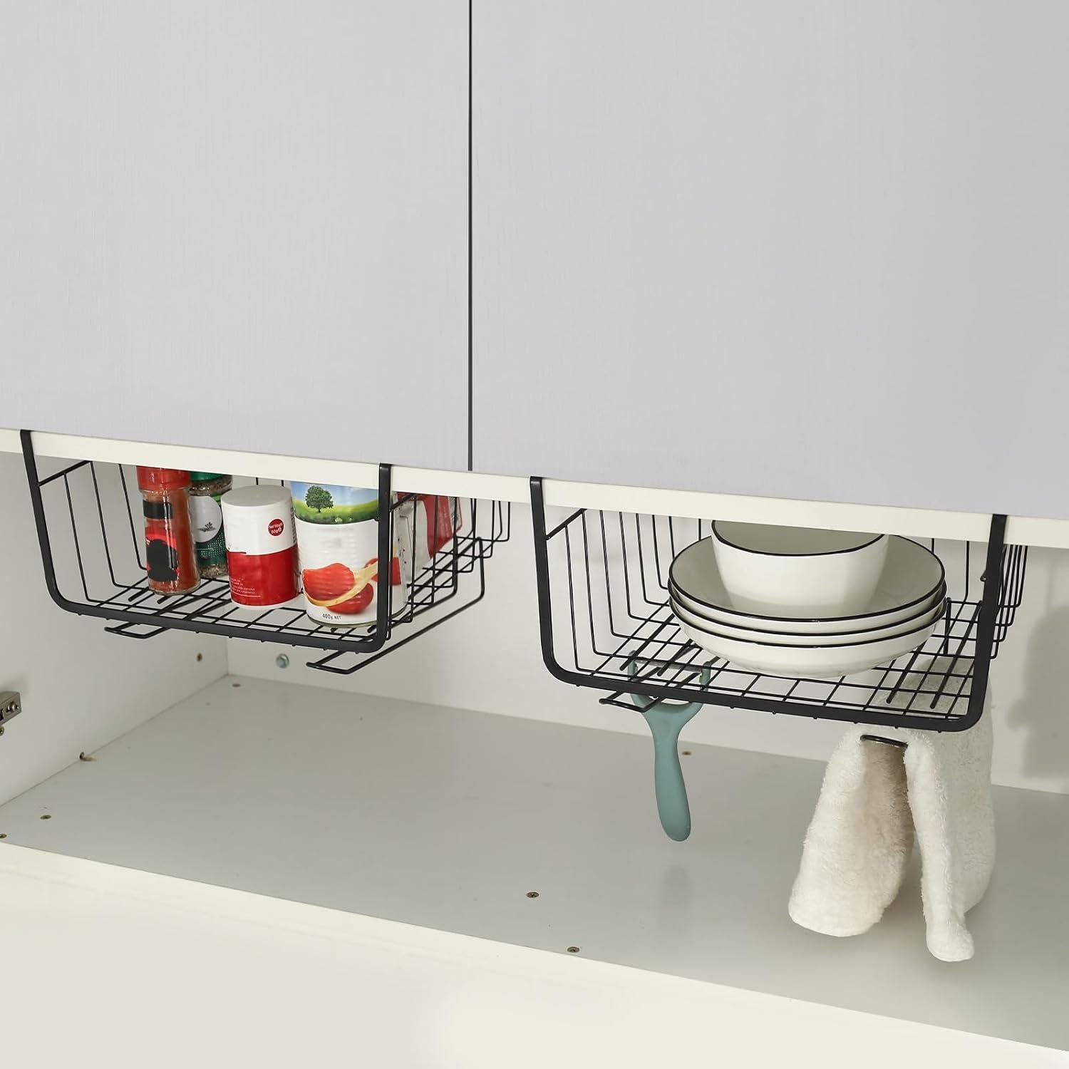 Cestas de Almacenamiento Colgantes HOMOKUS 3 Piezas Negro