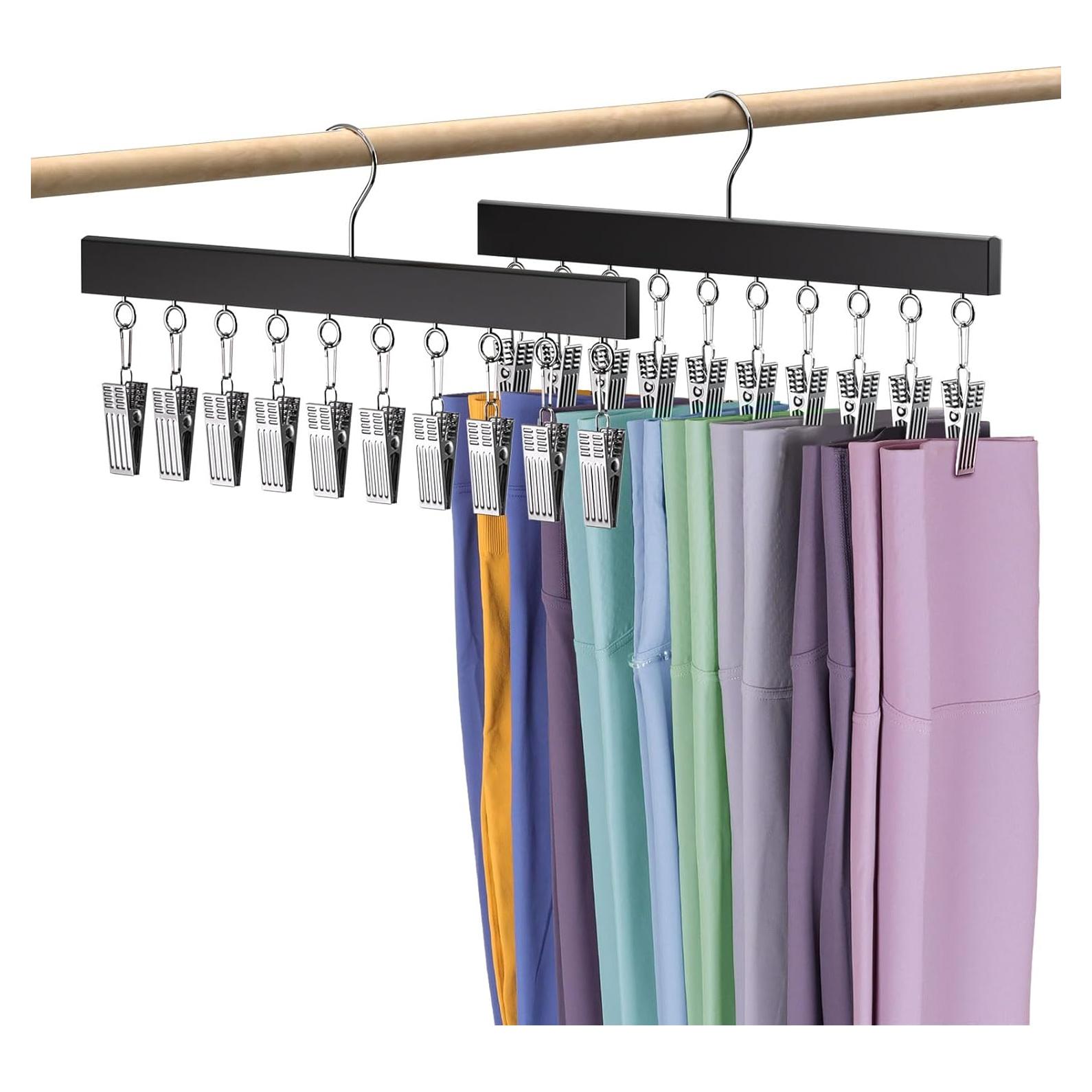 Organizador de Closet HzTinT con Perchas de Madera, 2 Pzas