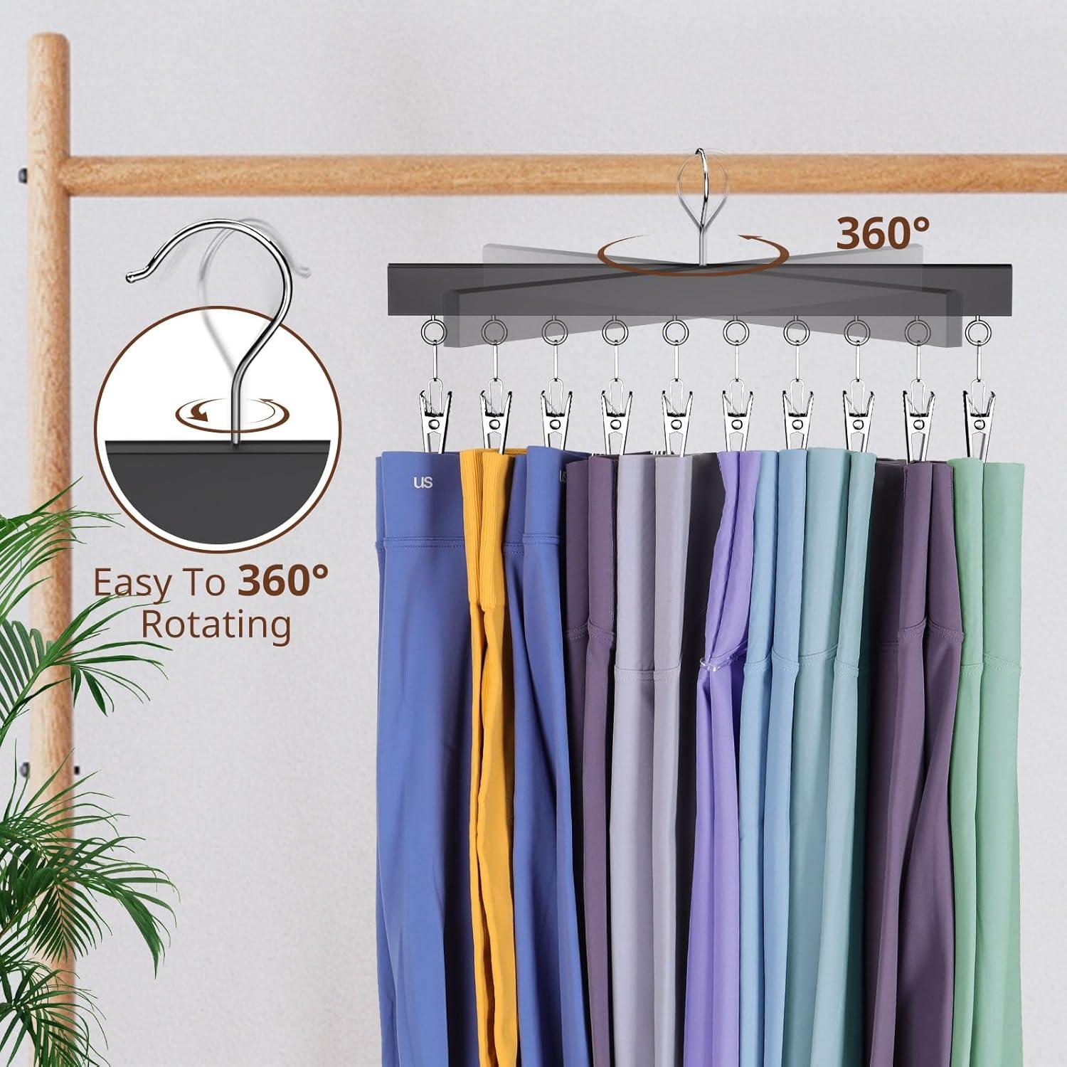 Organizador de Closet HzTinT con Perchas de Madera, 2 Pzas