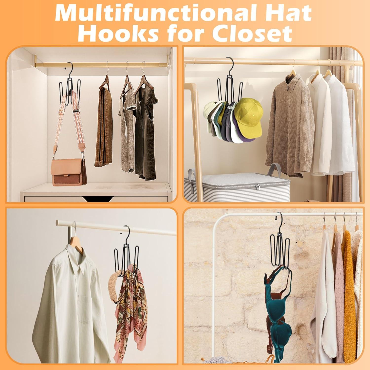 Organizador de Sombreros Ginyoyo - Paquete de 2, Negro, 360°