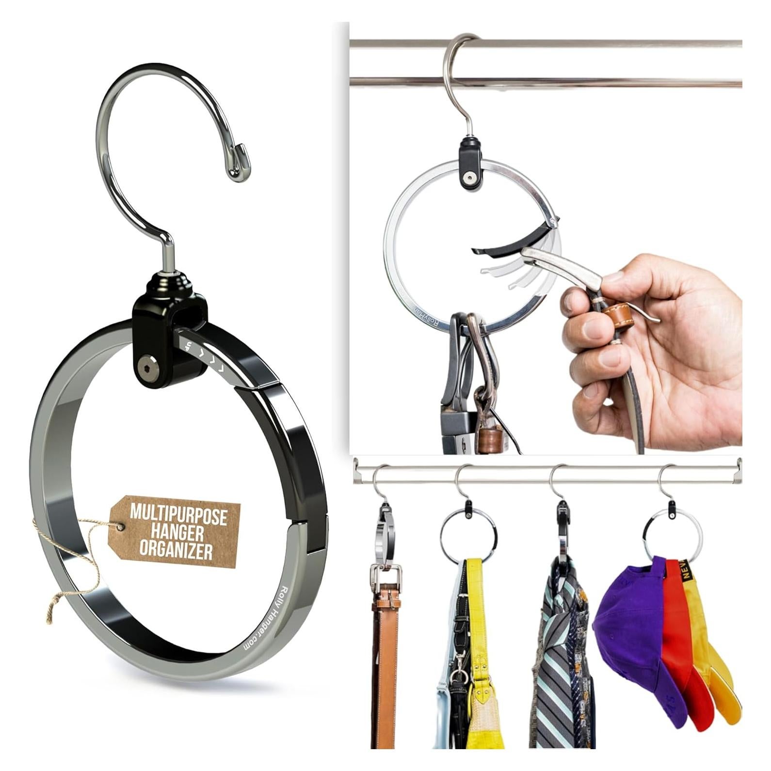Perchas Multifuncionales Rolly Hanger - Organizador de Cinturones y Corbatas