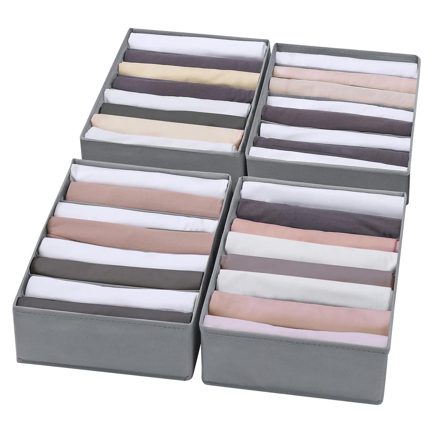 Organizador de Cajón para Ropa Coorganisers 8 Compartimentos Gris
