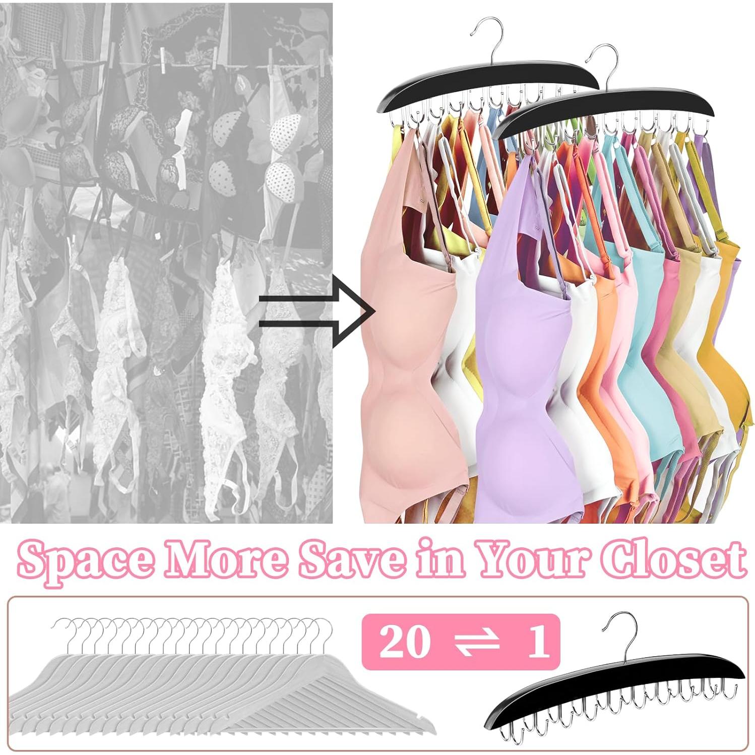 Organizador de Sujetadores Rotatorio 360 YYILIS Negro 20 Ganchos