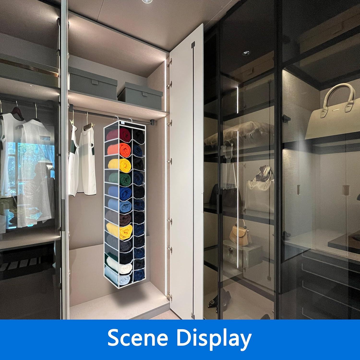 Organizador de Closet Colgante Zebricolo 24 Compartimentos Negro/Blanco