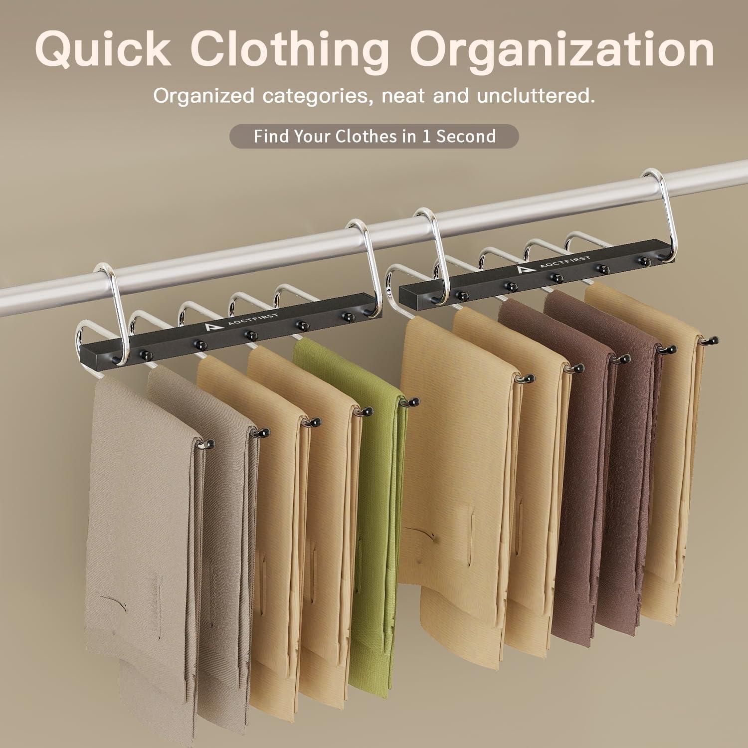 Perchas de 5 niveles AOCTFIRST - Paquete de 2, acero inoxidable negro