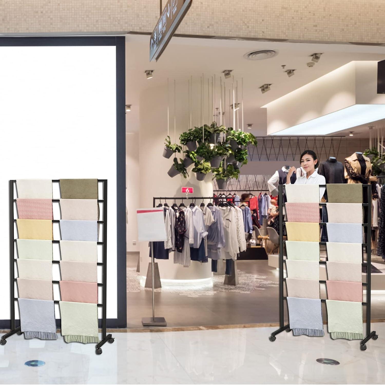 Soporte de exhibición de bufandas ZOUXIKOU con ruedas 145cm