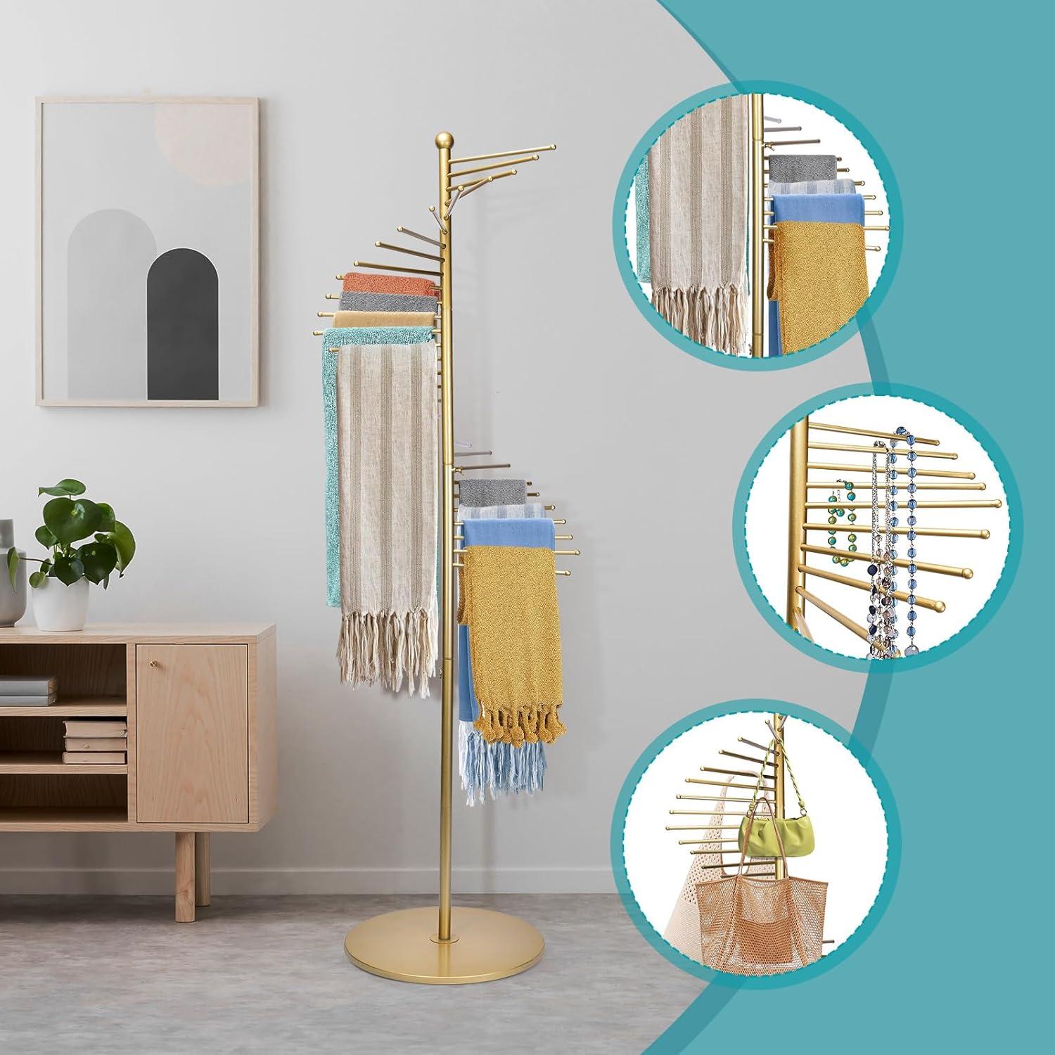 Soporte para Bufandas Vrietina de Metal Dorado 43x170cm