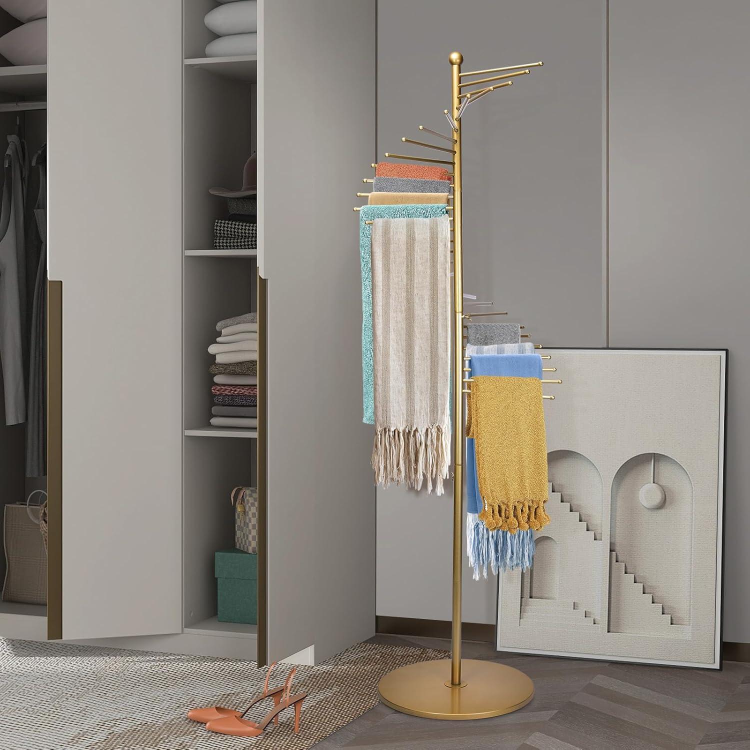 Soporte para Bufandas Vrietina de Metal Dorado 43x170cm