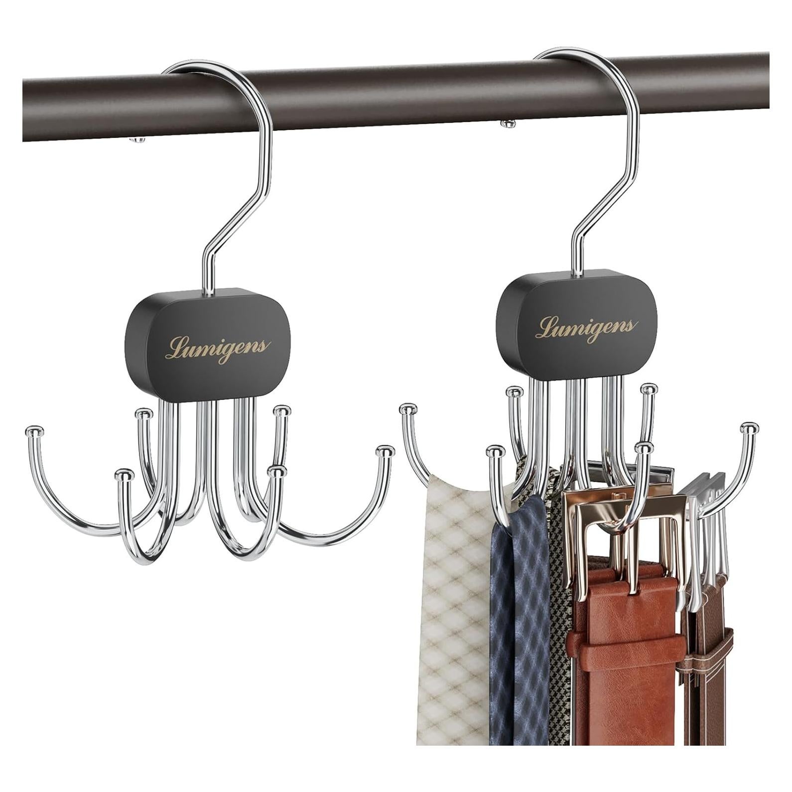 Organizador de Cinturones Lumigens 2PCS Negro Ahorra Espacio