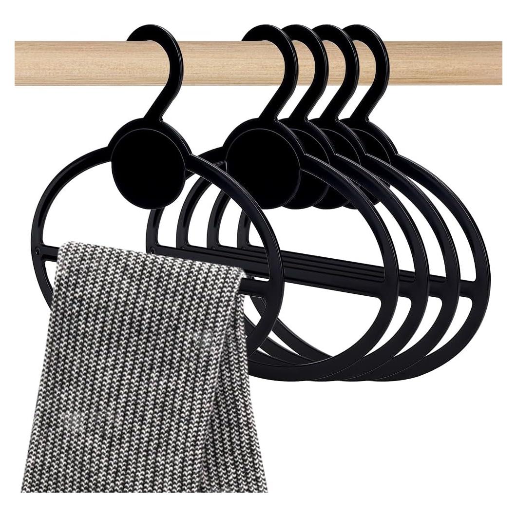 Perchas Ovaladas de Plástico Negro AHANDMAKER - 10 Pcs 13.6 cm