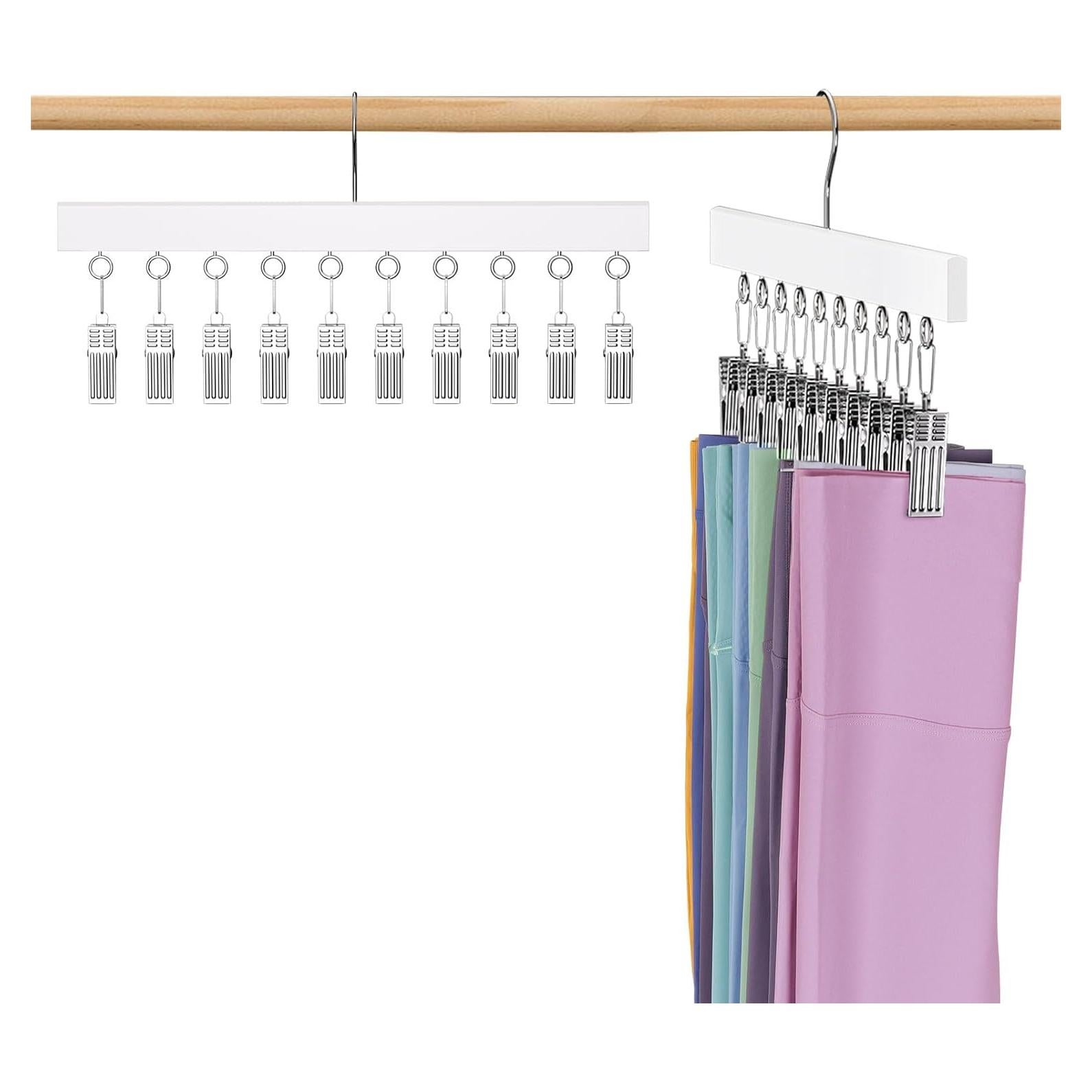 Organizador de Closet HzTinT - 2 Perchas de Madera Blancas