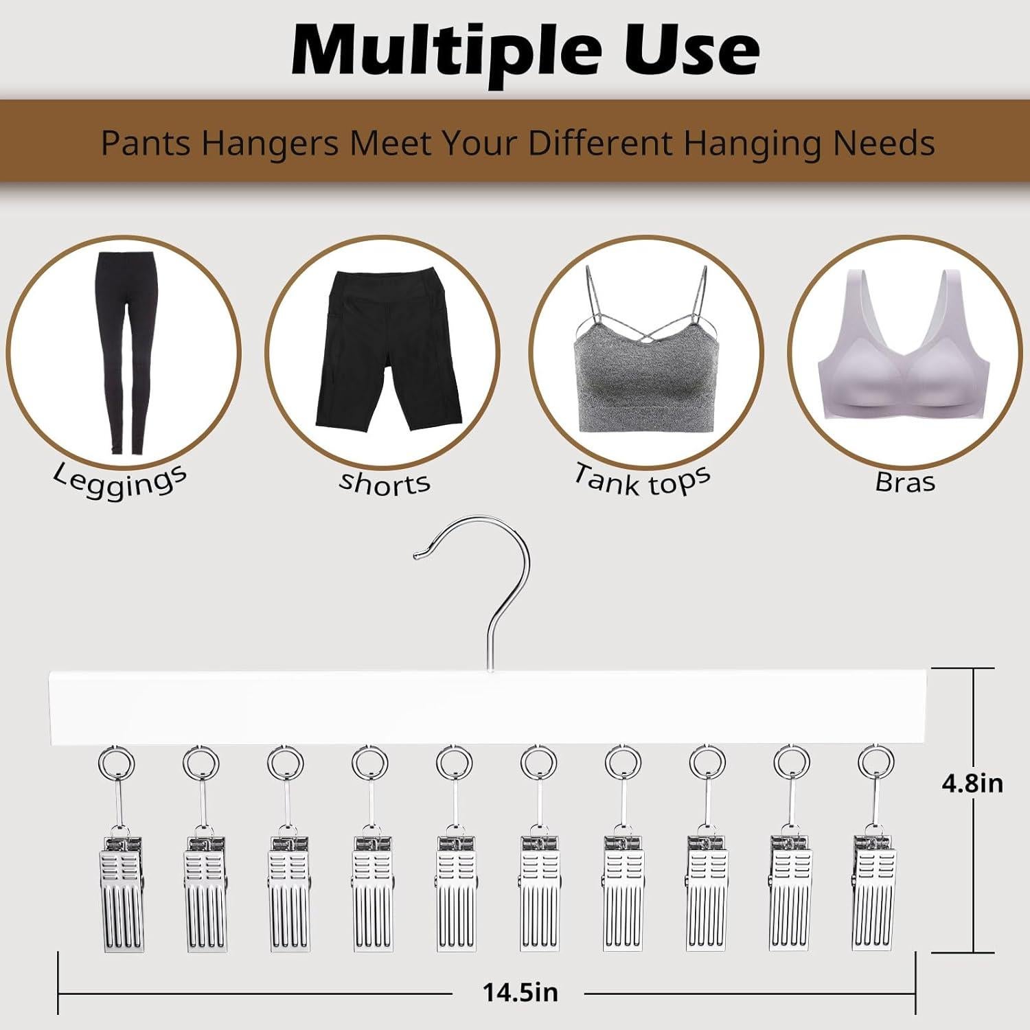 Organizador de Closet HzTinT - 2 Perchas de Madera Blancas