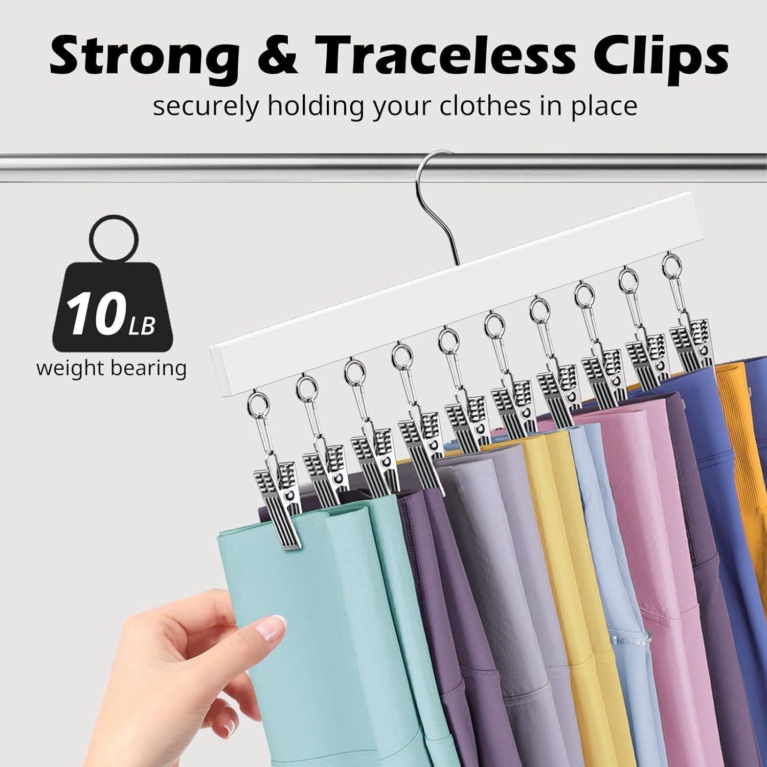 Organizador de Closet HzTinT - 2 Perchas de Madera Blancas