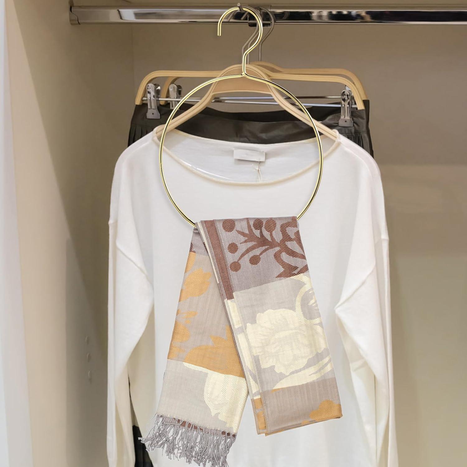 Perchas Doradas para Bufandas PRETYZOOM - Organizador de Closet
