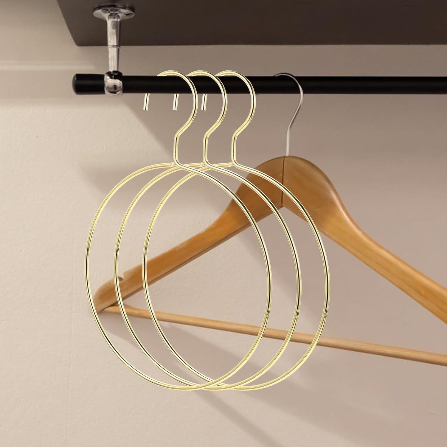 Perchas Doradas para Bufandas PRETYZOOM - Organizador de Closet