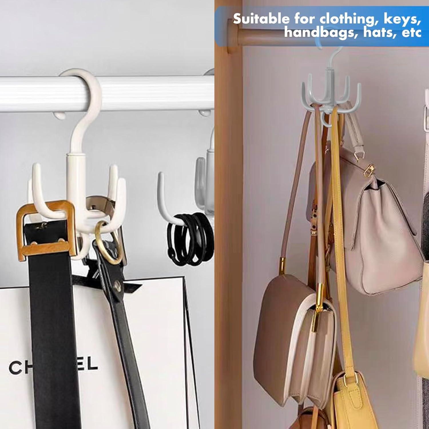 Perchero de Cinturones Feoqibu 4 Pcs Gris Rotativo 360°