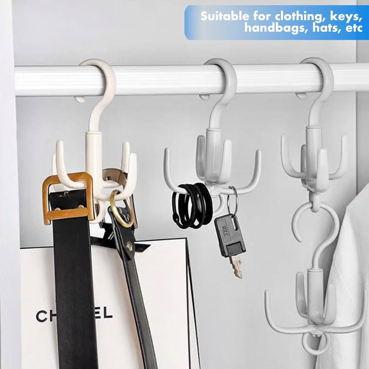 Perchero de Cinturones Feoqibu 4 Pcs Gris Rotativo 360°