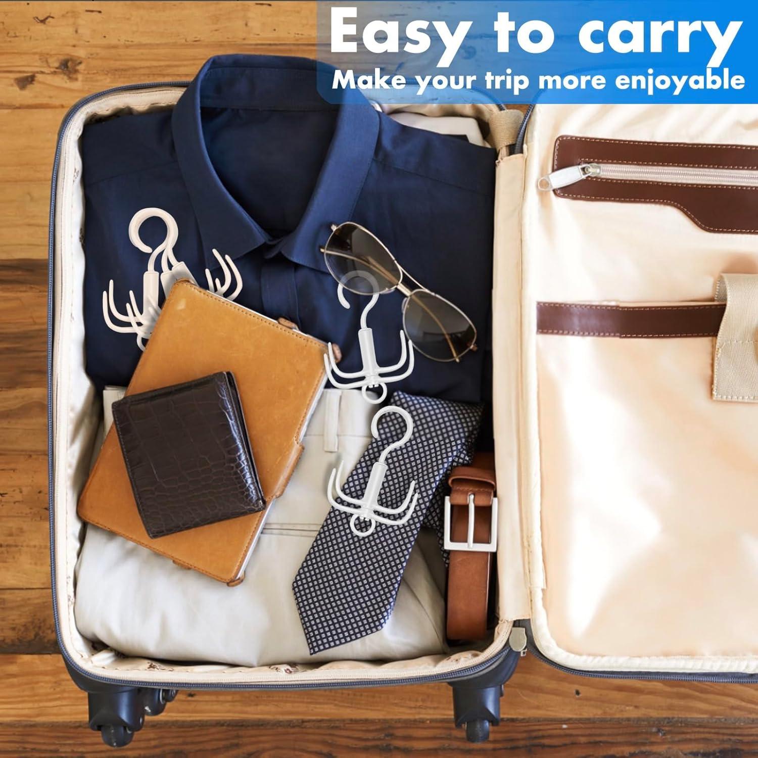 Perchero de Cinturones Feoqibu 4 Pcs Gris Rotativo 360°