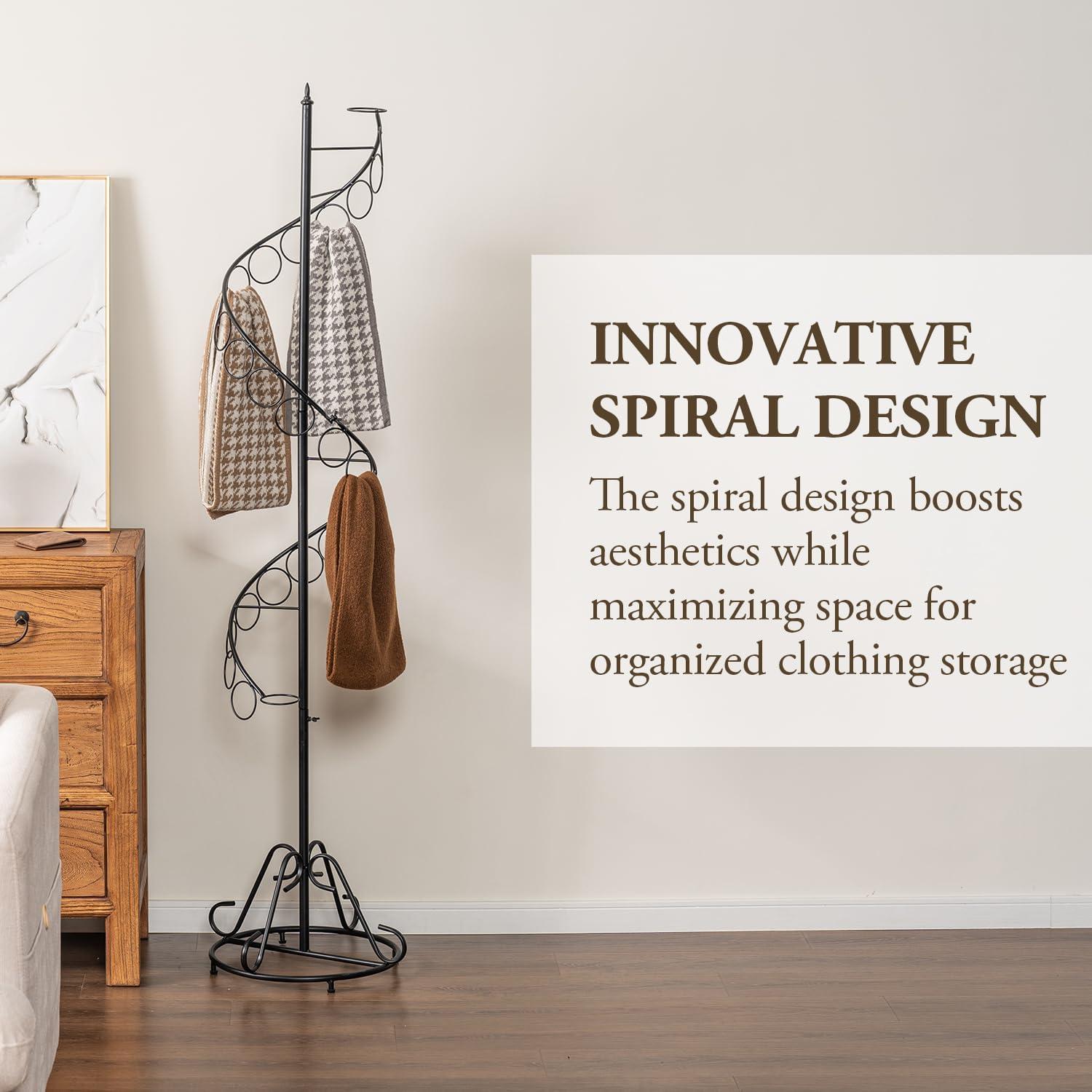 Soporte de bufandas y cinturones MyGift negro 68 cm metal