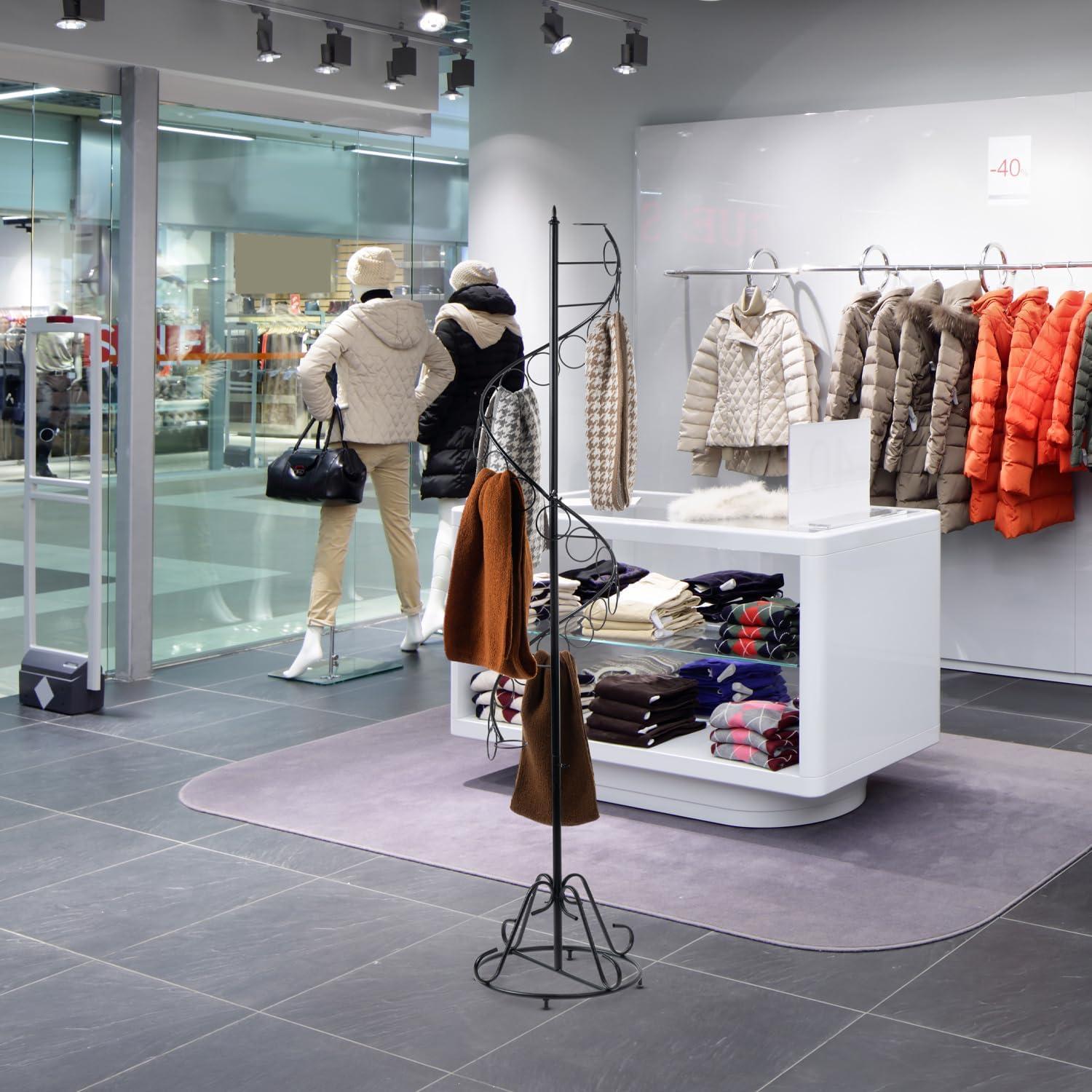 Soporte de bufandas y cinturones MyGift negro 68 cm metal