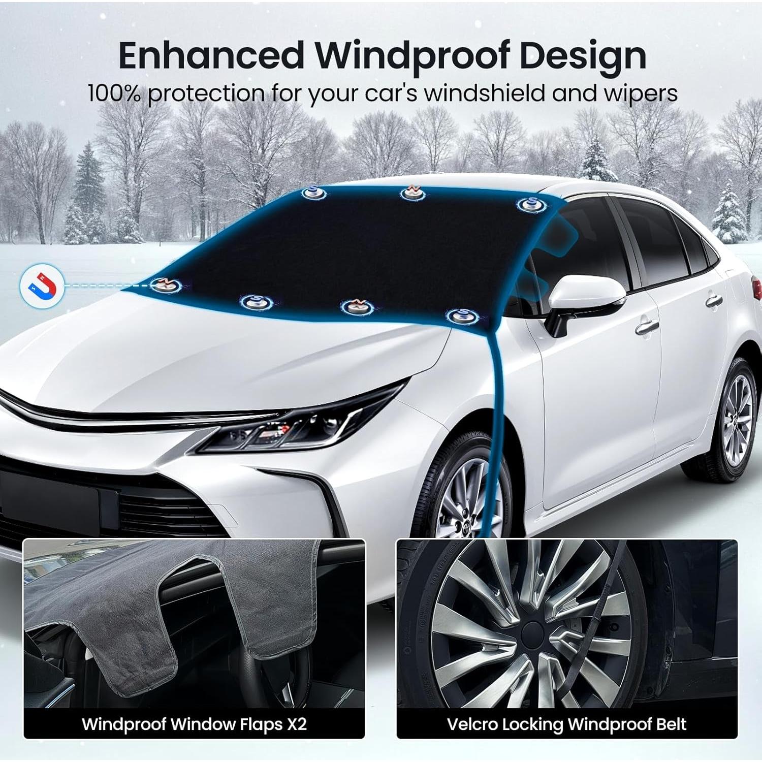 Cubierta de Parabrisas REEVAA Mejorada para Nieve y Hielo