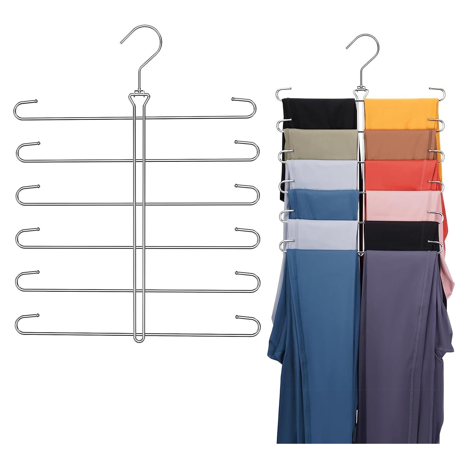 Perchero Organizador de Leggings Ulimart - 6 Capas Metal Plata