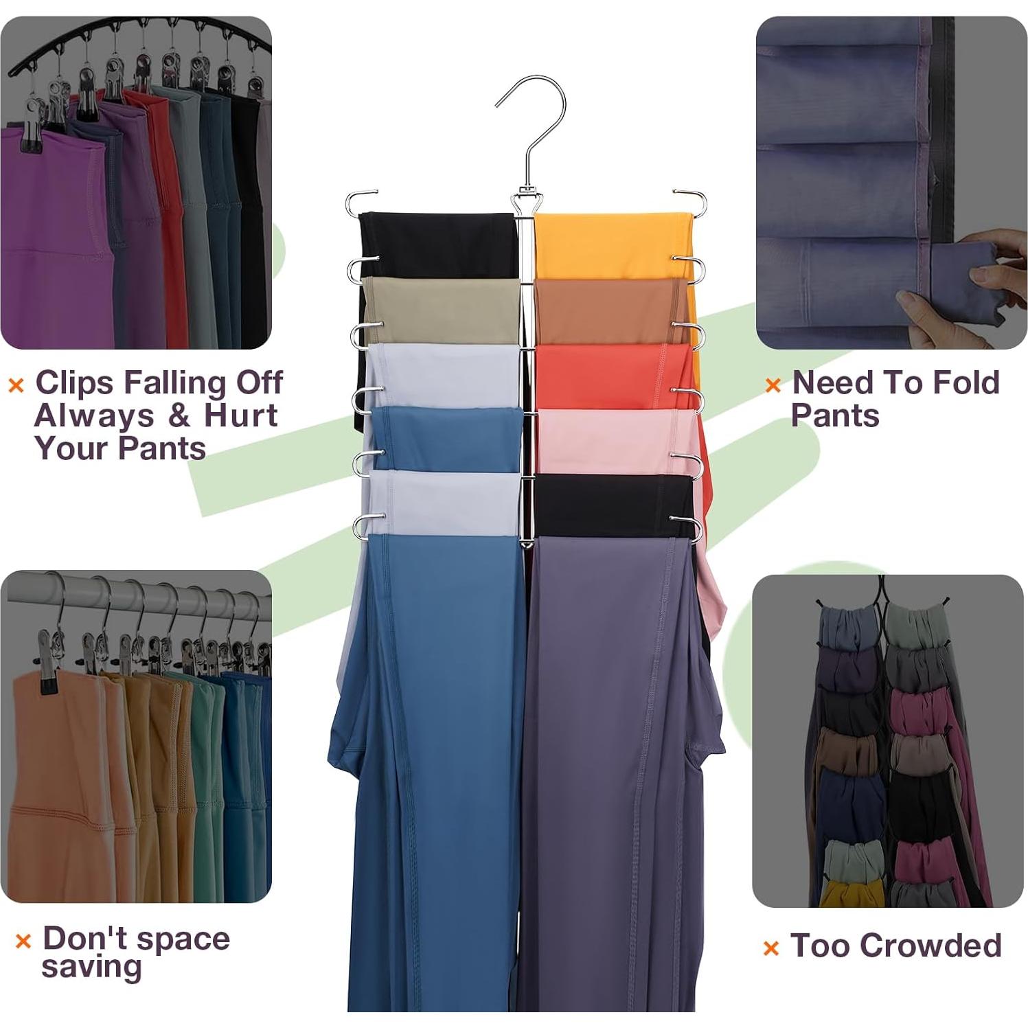 Perchero Organizador de Leggings Ulimart - 6 Capas Metal Plata