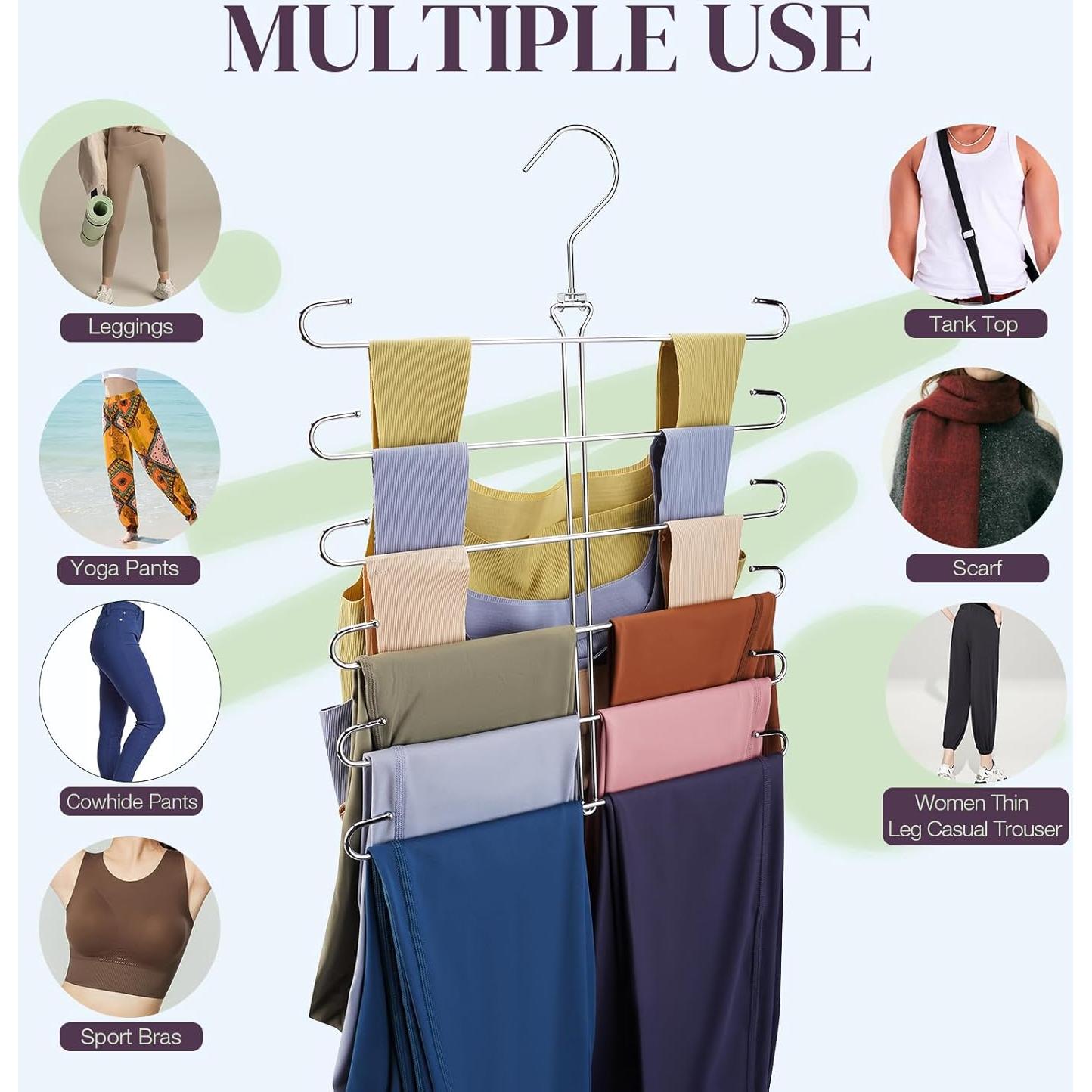 Perchero Organizador de Leggings Ulimart - 6 Capas Metal Plata