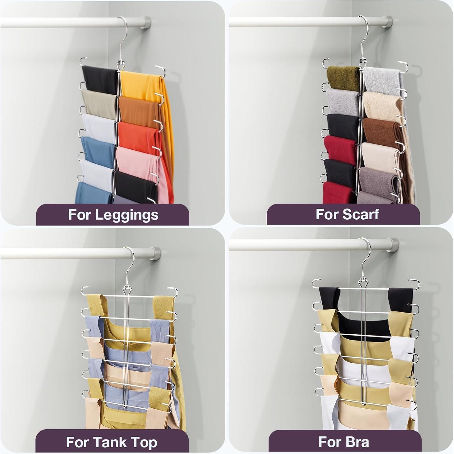 Perchero Organizador de Leggings Ulimart - 6 Capas Metal Plata